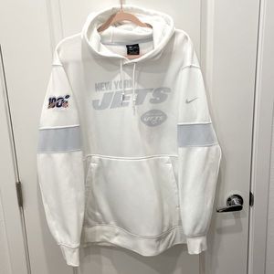 New York Jets 100th Anniversary NFL Dry-Fit White Men’s Hoodie - XL
